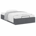 IKAYAA Letto Singolo Imbottito con Contenitore 120x190cm, Grigio Scuro