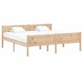 Letto Matrimoniale in Legno Massello di Pino con Doghe, 200x200 cm