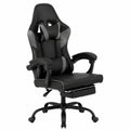 Poltrona da Gaming Ergonomica con Massaggio e Poggiapiedi Estensibile - Supporto Lombare Vibrante, Cuscino Cervicale Regolabile, Inclinazione 90-135°, Facile Montaggio, Capacità 150kg - Grigio