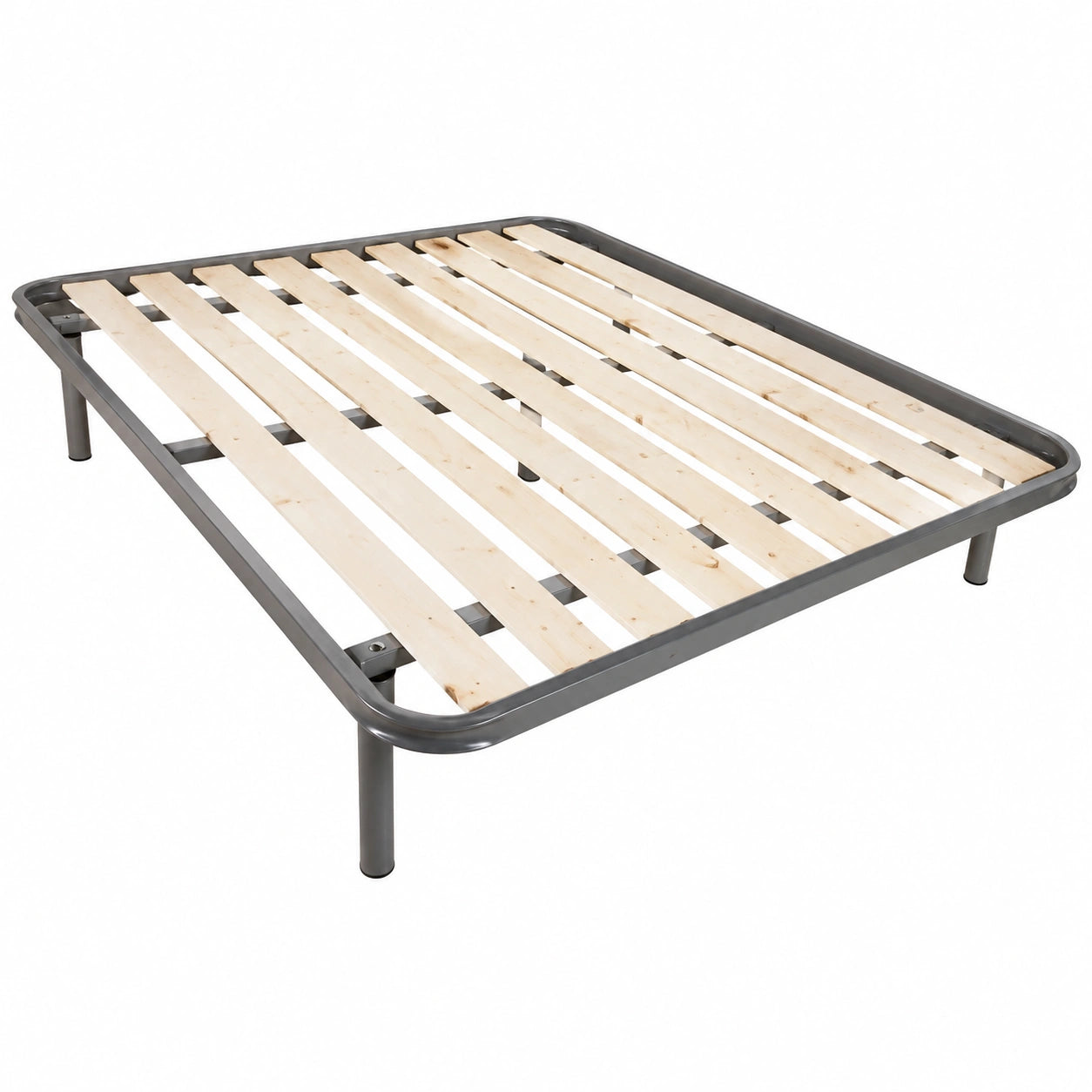Rete Ortopedica Matrimoniale 160x195cm con Doghe in Legno Massello e Telaio in Metallo