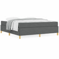 Letto Matrimoniale in Tessuto Grigio Scuro con Contenitore e Rete 180x200 cm