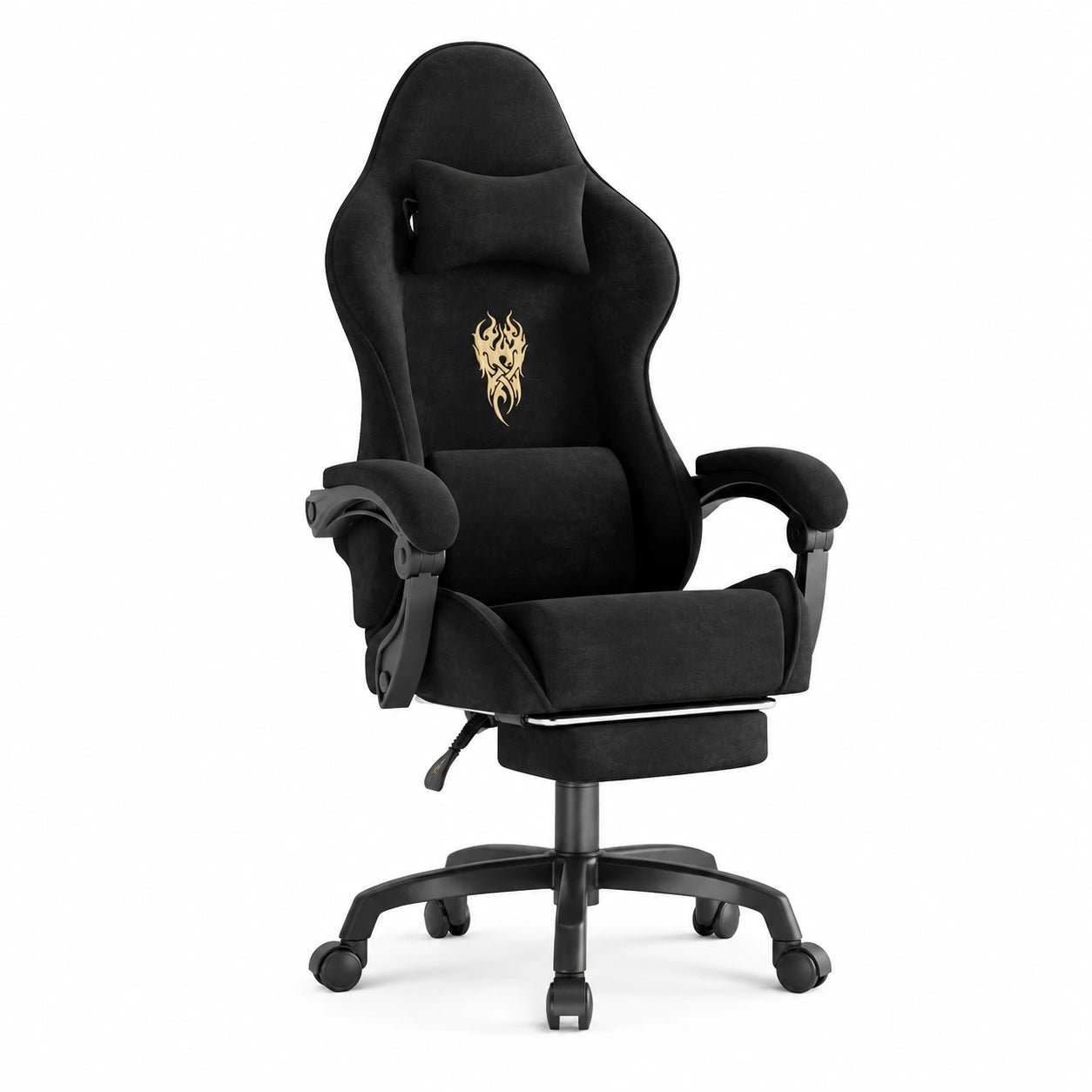 Sedia da Gaming Ergonomica in Velluto con Massaggio Lumbar