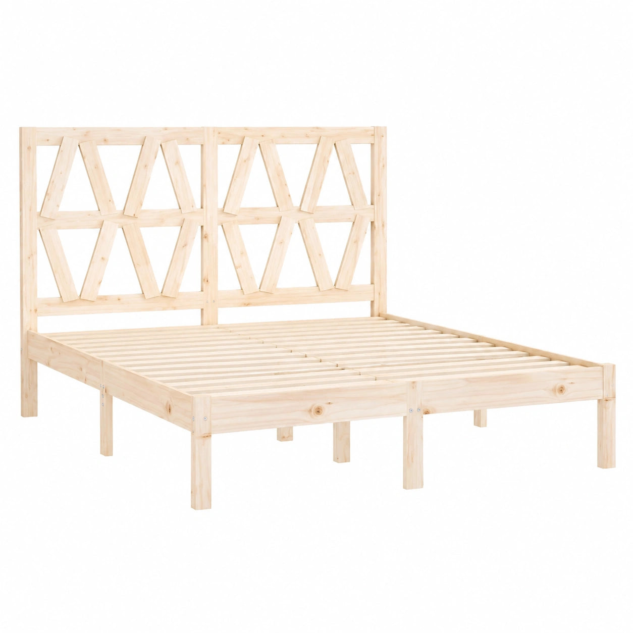 Letto Matrimoniale in Pino Massello 135x190 cm per Adulti e Bambini
