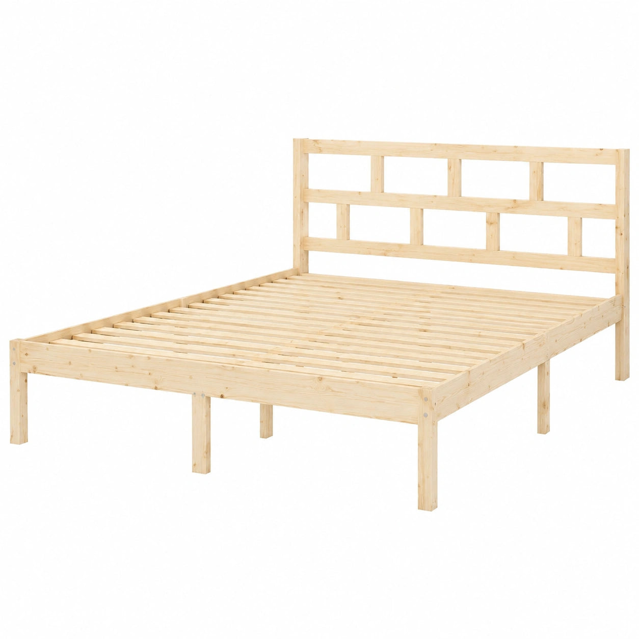 Letto in Legno Massello di Pino 140x190 cm per Camerette e Camere Matrimoniali
