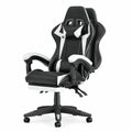 Sedia Gaming Ergonomica Racingreat con Poggiapiedi, Cuscino Lombare e Poggiatesta, Regolabile in Altezza, per Ufficio e Videogiocatori, Bianco