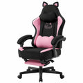 Sedia Gaming GTPLAYER in Velluto con Orecchie di Gatto, Ergonomica, Rosa