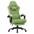 Poltrona Gaming Ergonomica con Poggiapiedi Estensibile, Schienale Regolabile 90-135°, Supporto Lombare e Portata 150 kg, Verde Lime