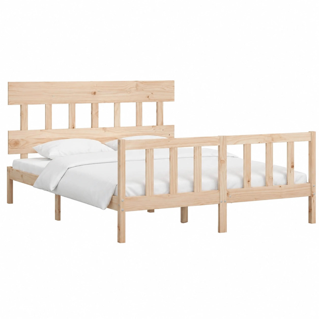 Letto in Legno Massello 160x200 cm con Testiera