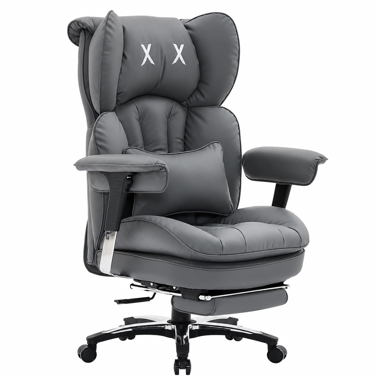 Sedia Ergonomica Efomao in Pelle PU, Schienale Alto, Poggiapiedi e Supporto Lombare, Portata 200kg