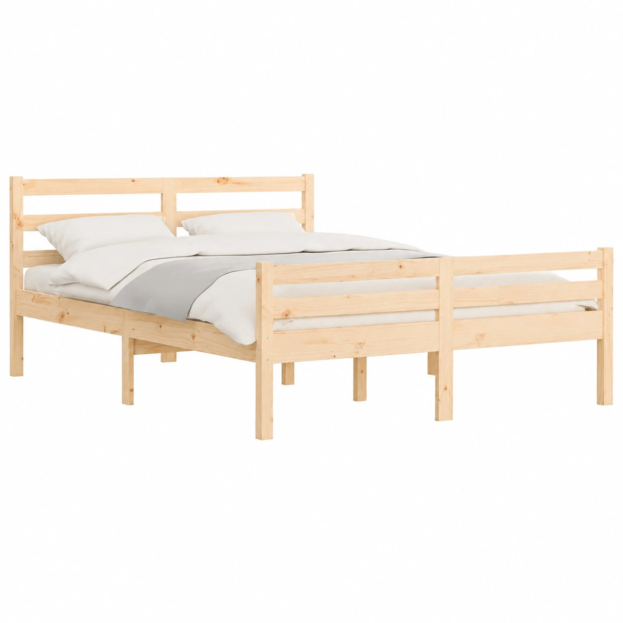 Letto Matrimoniale in Pino Massello 160x200 cm con Doghe - Disponibile in Vari Colori e Dimensioni