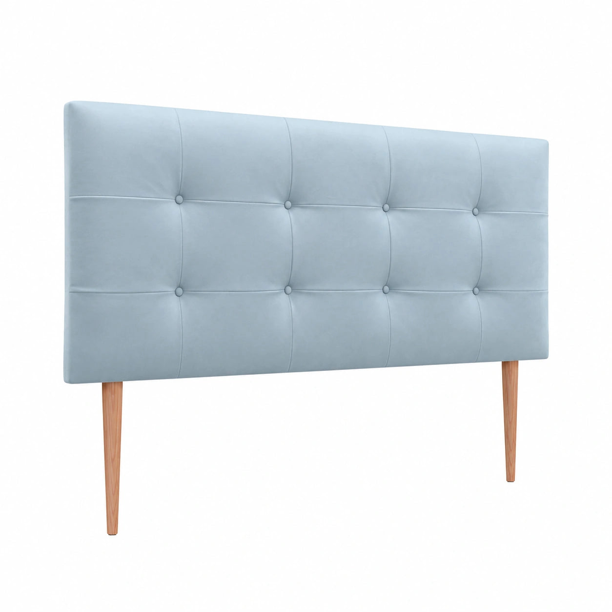 DHOME Testiera Letto Capitonné in Similpelle Azzurra 160x115cm con Gambe