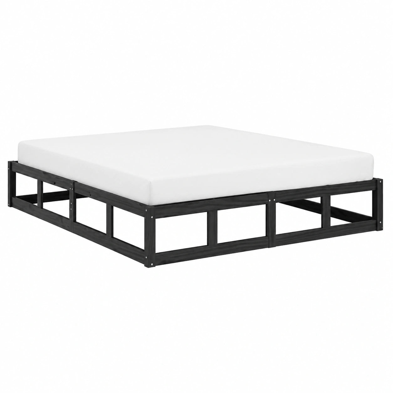 Letto Matrimoniale in Legno di Pino 160x200 cm, Design Moderno senza Testiera