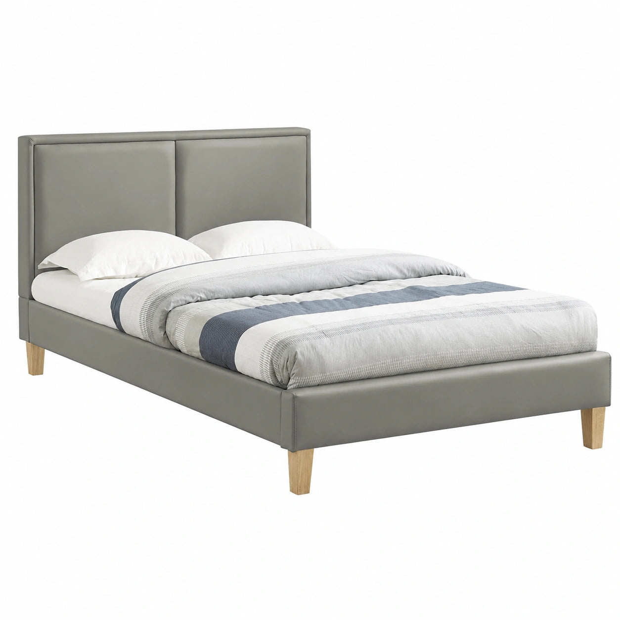 Letto matrimoniale Celine 120x200 cm con rete a doghe in ecopelle