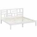 Letto Matrimoniale in Legno Massello 180x200 cm con Doghe, Design Moderno