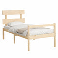 Letto Singolo per Anziani in Legno Massello con Testiera Moderna