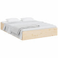 Letto in Legno Massello con Doghe 140x200 cm per Singolo o Matrimoniale