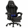 Poltrona Gaming Ergonomica JUMMICO con Massaggio e Poggiapiedi, Regolabile 90-135°, Nero, 150 kg