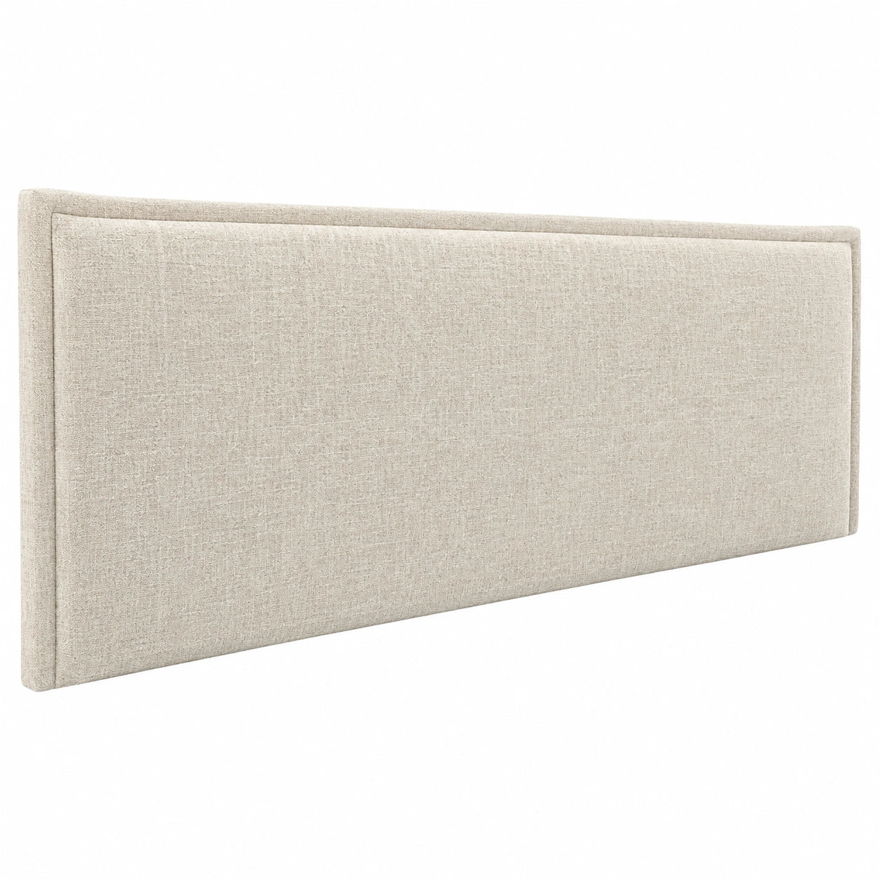 Testiera in Lino Naturale con Bordo Imbottito per Letto Moderno, Beige, 160 cm